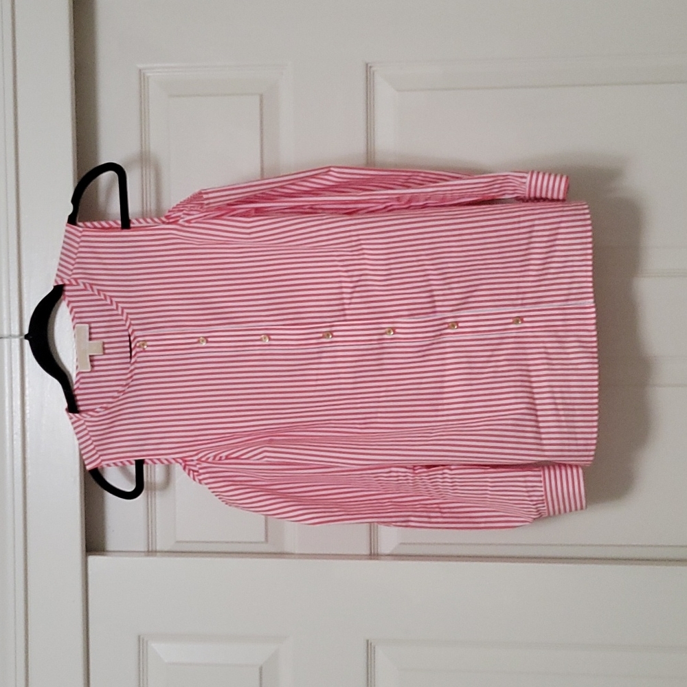 Michael Kors shoulder cutout button down